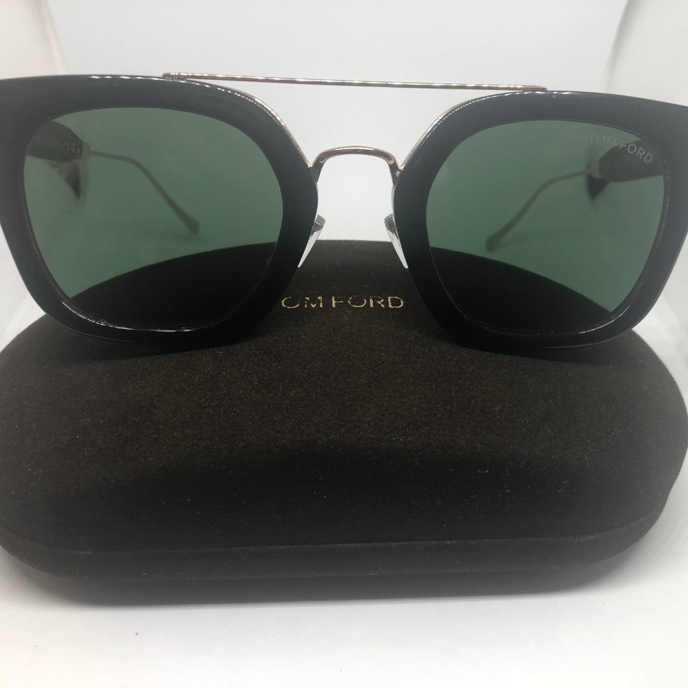 TOM FORD Sunglasses ALEX-02 Black/Gold/ Green Lens